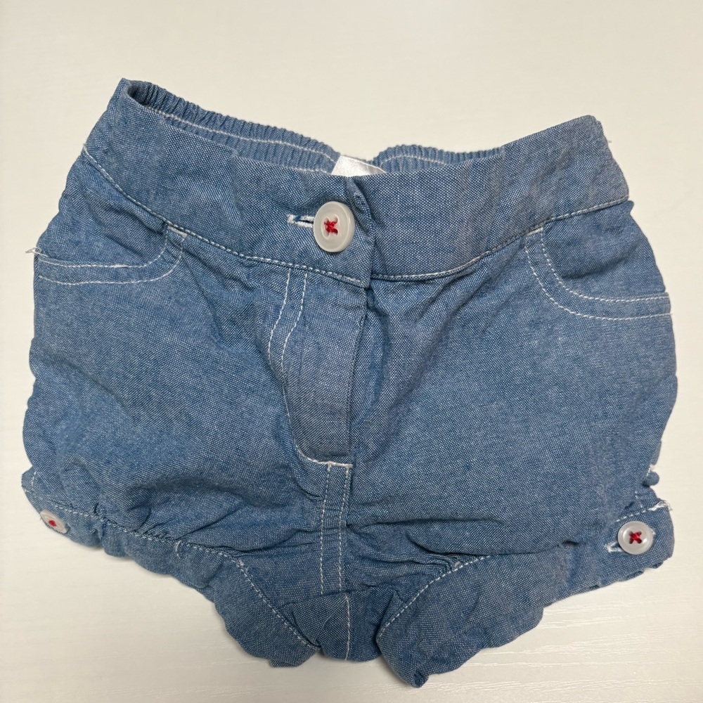 Janie and Jack Baby Girl Infant Chambray Denim Shorts Size 3 to 6 months
